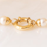 Collana vintage con filo di perle e con chiusura in oro giallo 18K, anni ‘60/‘70