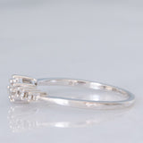 Anello vintage in oro bianco 9K con diamanti di taglio brillante (0.10ctw ca.), anni ‘80/‘90