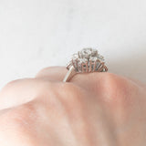 Anello vintage in oro bianco 14K con diamanti di taglio brillante (1ctw ca.), anni ‘70/‘80
