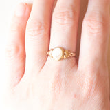 Anello vintage da sigillo in oro giallo 9K, anno 1974