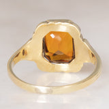 Anello da cocktail vintage in oro giallo 14K con quarzo citrino (1.80ct ca.), anni ‘40