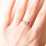 Toi et Moi vintage in oro giallo 9K con diamanti (0.10ctw ca.), anni ‘50