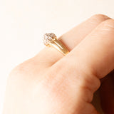 Anello in oro giallo e bianco 14K con diamanti (0.17ctw ca.), anni ‘60