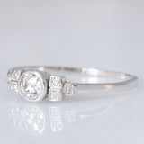 Anello Art Déco in oro bianco 14K con diamanti (0.28ctw ca.), anni ‘30