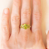 Trilogy vintage in oro giallo 9K con peridoti (3ctw ca.)