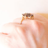 Anello a margherita vintage in oro giallo 8K con granati (2ctw ca.), anni ‘50/‘60