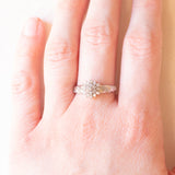 Anello vintage in oro bianco 9K con diamanti (0.20ctw ca.), anni ‘60/‘70