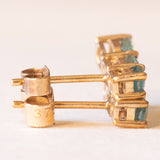 Orecchini vintage in oro giallo 9K con tormaline azzurre (1ctw ca.), anni ‘90