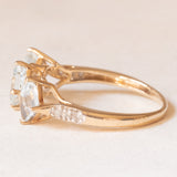 Anello vintage in oro giallo e bianco 9K con acquamarine (1.50ctw ca.) e diamanti (0.10ct ca.), anno 2012