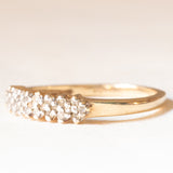 Anello vintage in oro giallo e bianco 9K con diamanti (0.12ctw ca.)