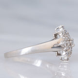 Anello a fiocco di neve in platino con diamanti di taglio brillante (0.50ctw), anni ‘70/‘80