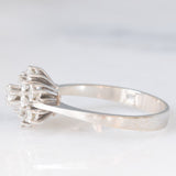 Anello a fiocco di neve in oro bianco 14K con diamanti di taglio brillante (0.55ctw ca.), anni ‘70/‘80