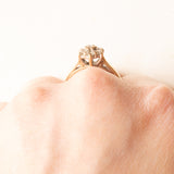 Anello a fiore in oro giallo 9K con diamanti di taglio brillante (0.40ctw ca.), anni ‘60