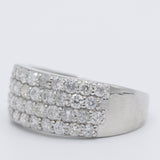 Anello a fascia in platino con pavé di diamanti di taglio brillante (1ctw), anni ‘80