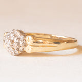 Anello in oro giallo e bianco 14K con diamanti (0.17ctw ca.), anni ‘60