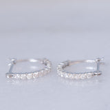 Orecchini a cerchio in oro bianco 14K con diamanti (0.30ctw), anni ‘90/anni ‘2000
