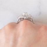 Anello vintage in oro bianco 14K con diamanti (0.50ctw ca.), anni ‘70/‘80