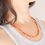Collana vintage in oro giallo 9K e con corniola