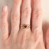 Anello vintage in oro giallo 9K con granato (0.40ct ca.), anno 1993