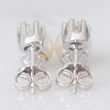 Orecchini vintage in oro bianco 18K con perle bianche e diamanti di taglio brillante (0.50ctw ca.)