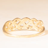 Anello “Keeper” (custode) vintage in oro giallo e bianco 9K con diamanti, anni ‘50/‘60