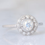 Anello “target” Art Déco in platino con diamanti (0.74ctw ca.), anni ‘20/‘30