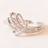 Anello vintage in oro bianco 9K con diamanti (0.25ctw ca.), anno 2009