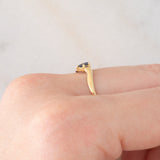Anello Toi et Moi vintage in oro giallo 18K con zaffiri, anni ‘70