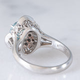 Anello ballerina vintage in platino con alessandrite naturale (1.10ct) e diamanti di taglio brillante e tapered (0.81ctw), anni ‘90