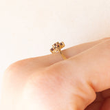 Anello a fiore vintage in oro giallo 8K con granati (0.35ctw ca.), anni ‘50/‘60