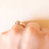 Anello vintage in oro giallo 9K con diamanti (0.10ctw ca.), anno 1995