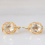 Orecchini vintage in oro giallo 14K con acquamarine (1.60ctw ca.), anni ‘70
