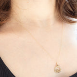 Collana vintage Claddagh in oro giallo 9K, anno 1994