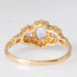 Anello vintage in stile vittoriano in oro giallo 9K con ametiste (0.50ctw ca.) e diamanti