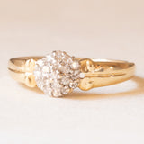 Anello in oro giallo e bianco 14K con diamanti (0.17ctw ca.), anni ‘60