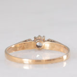 Solitario vintage in oro giallo 9K con diamante di taglio brillante (0.10ct ca.), anno 1989