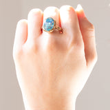 Anello vintage in oro giallo 9K con mosaico di opali triplet