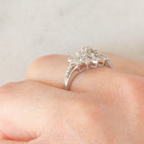 Anello a fiore in platino con diamanti di taglio brillante (0.50ctw), anni ‘60/‘70