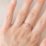 Anello vintage con zaffiro rosa (0.52ct ca.) e diamanti, annni ‘90