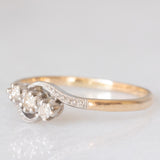 Trilogy antico in oro giallo 9K e platino con diamanti (0.10ctw ca.), anni ‘10/‘20