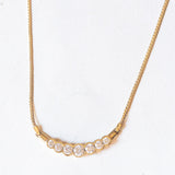 Collier moderno in oro giallo 8K e pietre bianche imitazioni di diamanti, anni ‘90
