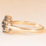 Anello a margherita in oro giallo 9K con zaffiri (1.20ctw ca.), anno 1992
