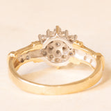 Anello vintage in oro giallo e bianco 9K con diamanti (0.40ctw ca.), anno 1994