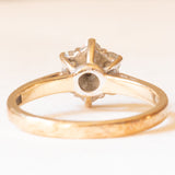 Anello a fiore in oro giallo 9K con diamanti di taglio brillante (0.40ctw ca.), anni ‘60