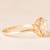 Anello vintage in oro giallo 10K con acquamarina (0.65ct ca.)