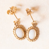 Orecchini pendenti vintage in oro giallo 9K con opali (0.10ctw ca.), anni ‘60
