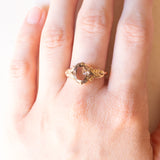 Anello vintage in oro giallo 9K con quarzo fumé (1.90ct ca.), anno 1979