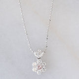 Cogli questa rosa - Collana vintage in platino con diamante rosa e diamanti bianchi