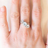 Anello vintage in oro bianco 14K con acquamarine (2.20ctw ca.), anni ‘70/‘80