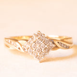 Anello in oro giallo e bianco 9K con diamanti (0.26ctw ca.), anni ‘70